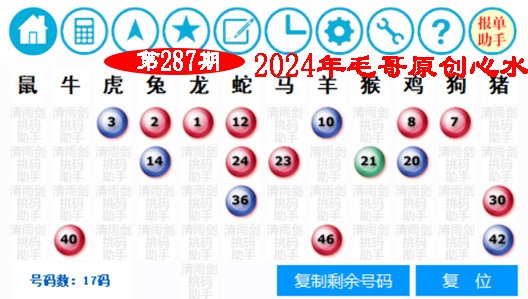 2024287期毛哥心水
