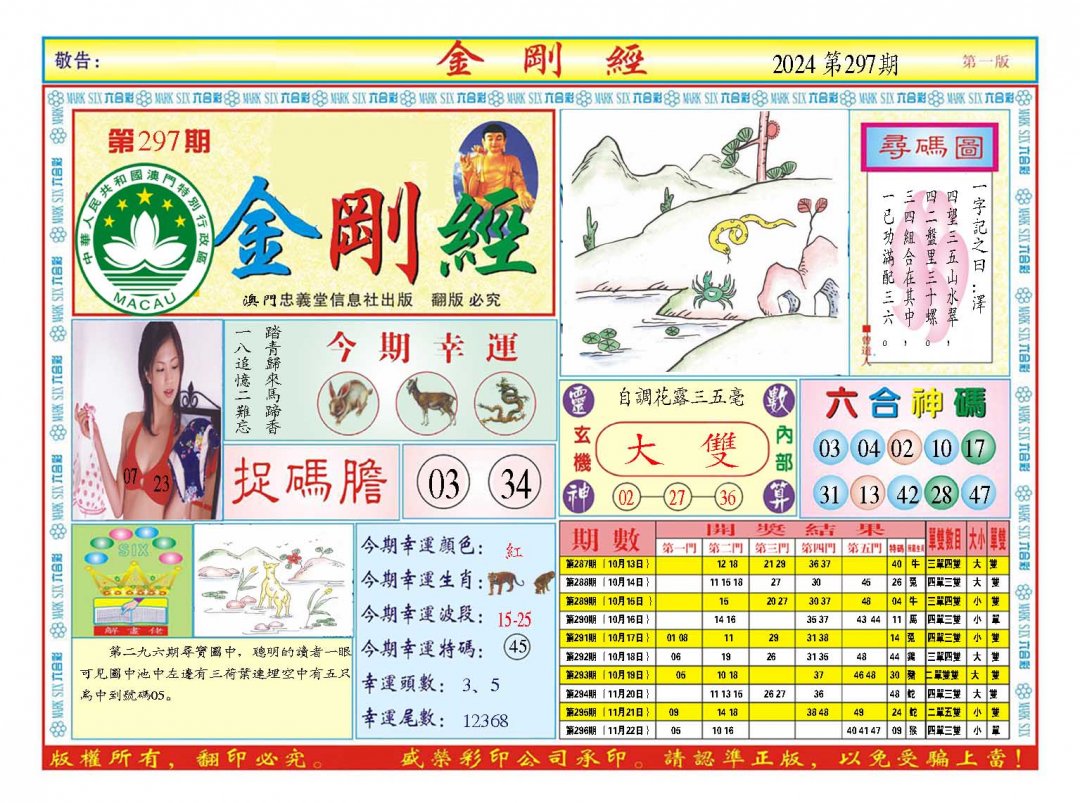 2024297期金刚经A
