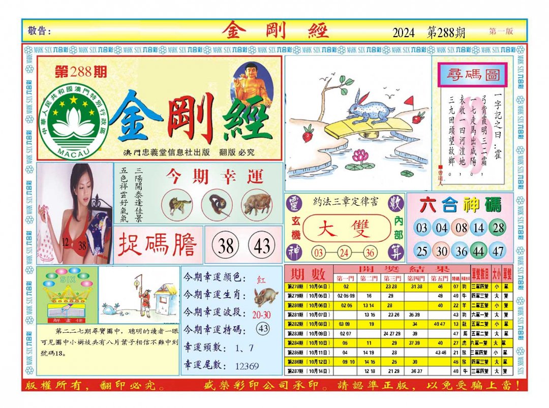 2024288期金刚经A