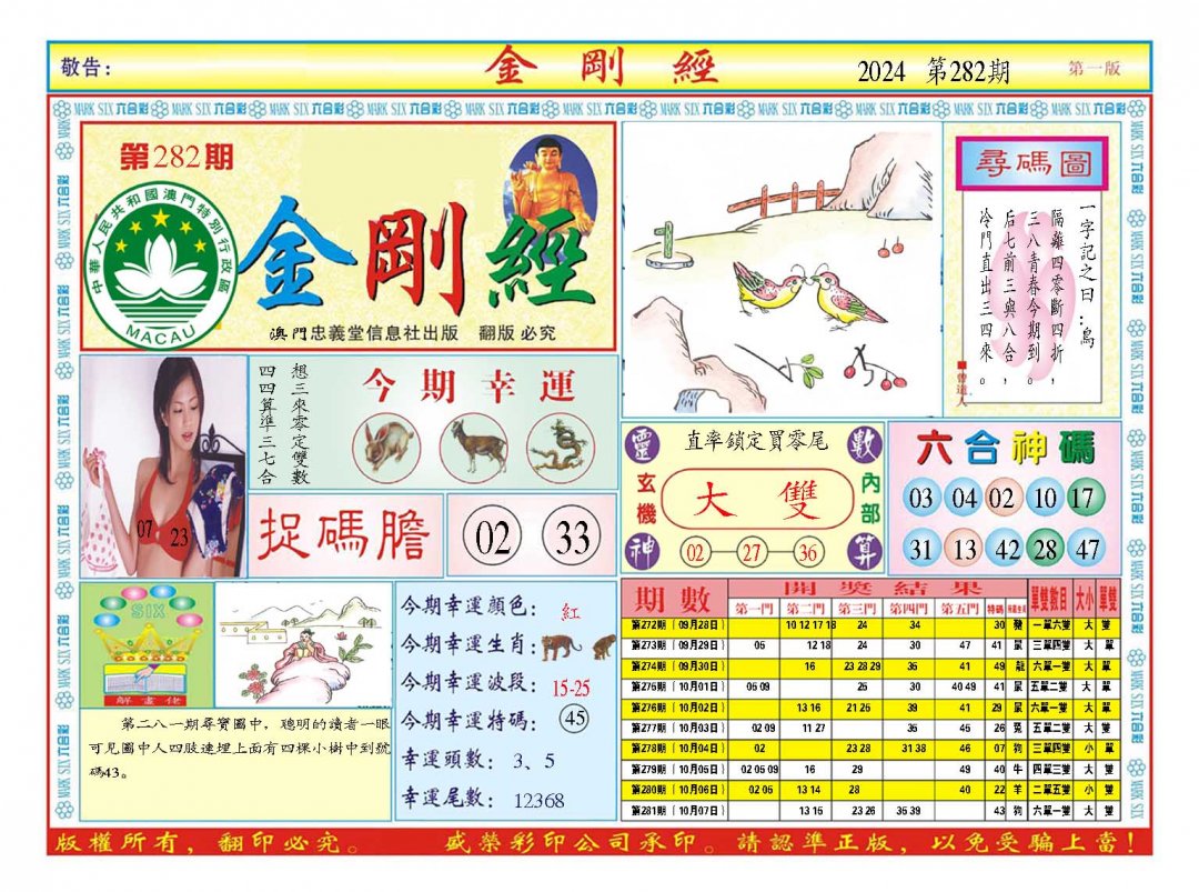 2024282期金刚经A