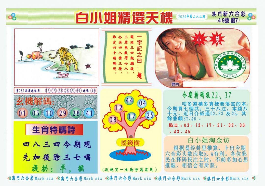 2024282期白小姐精选玄机A