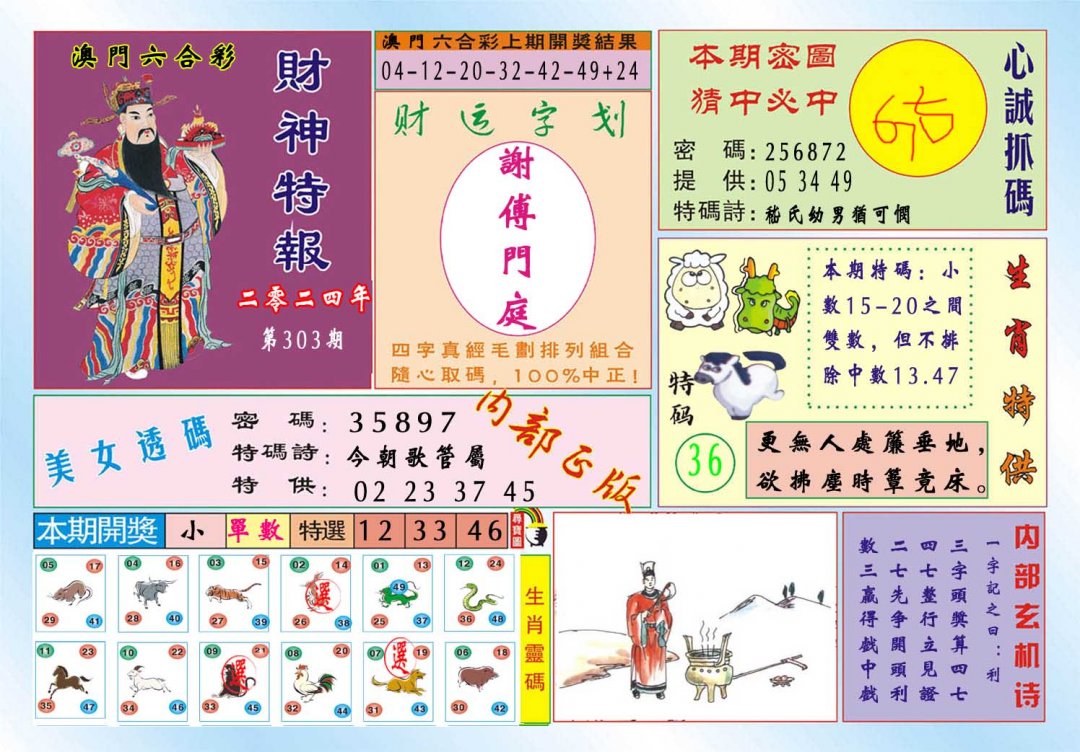 2024303期财神特报