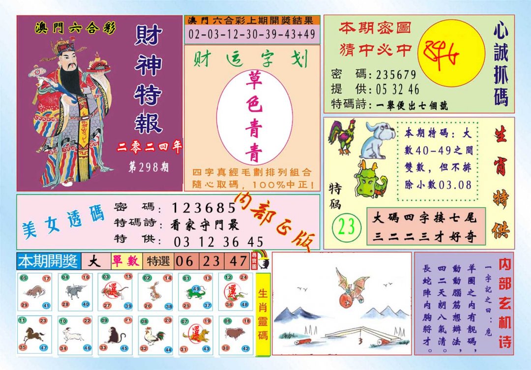 2024298期财神特报