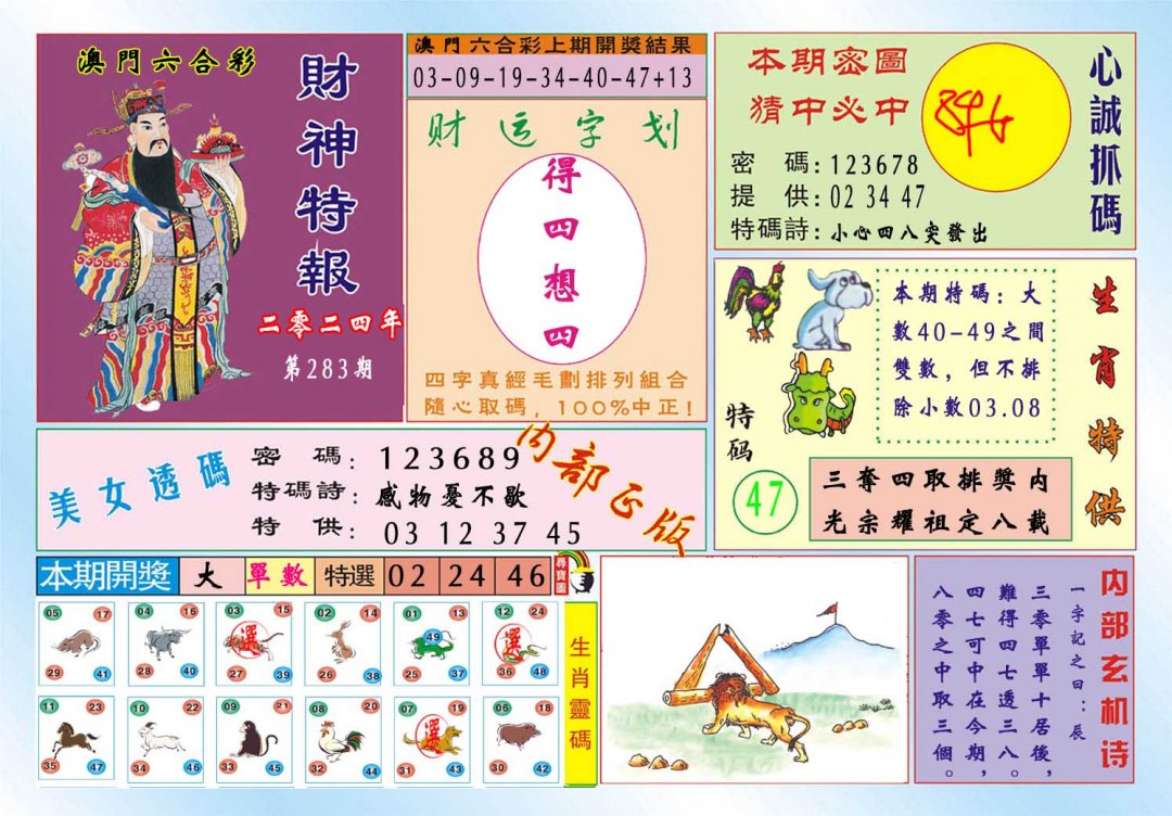 2024283期财神特报