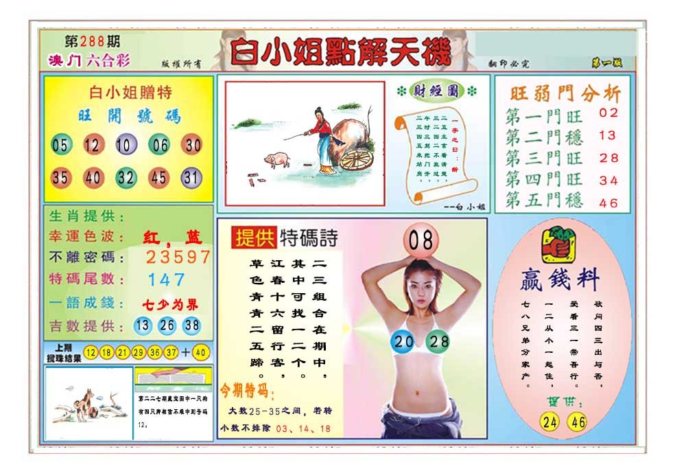 2024288期白小姐点解天机A