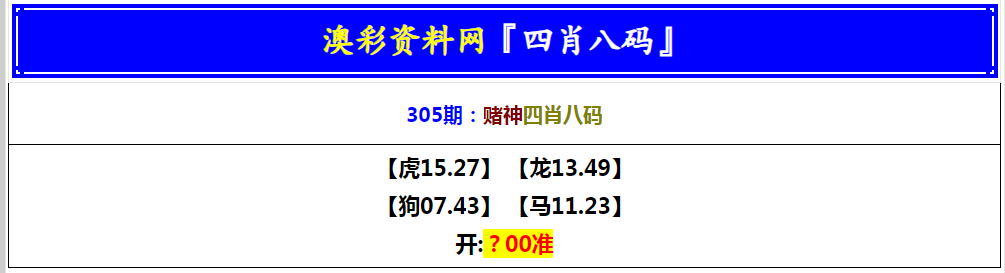 2024305期赌神四肖八码