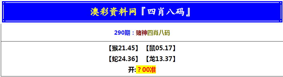 2024290期赌神四肖八码