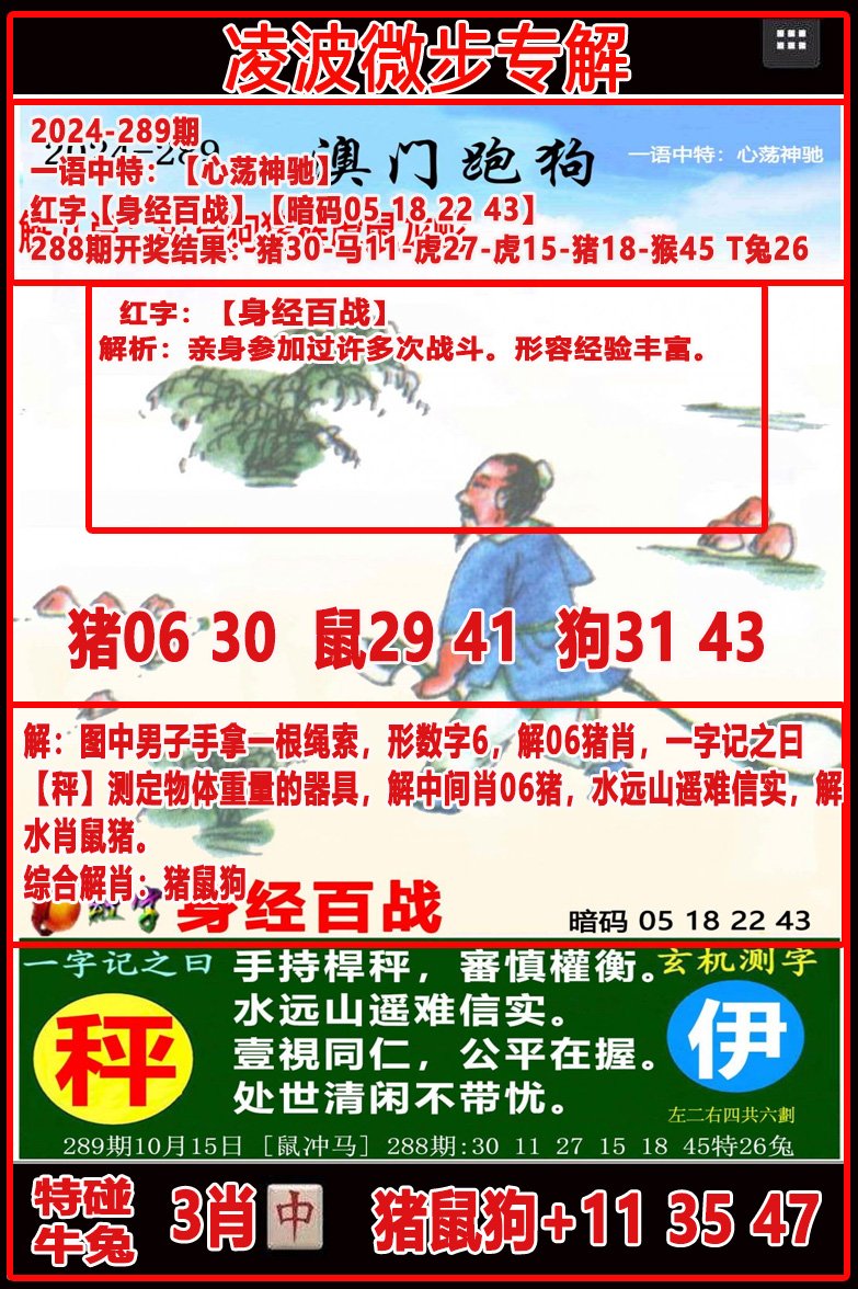 2024289期凌波微步