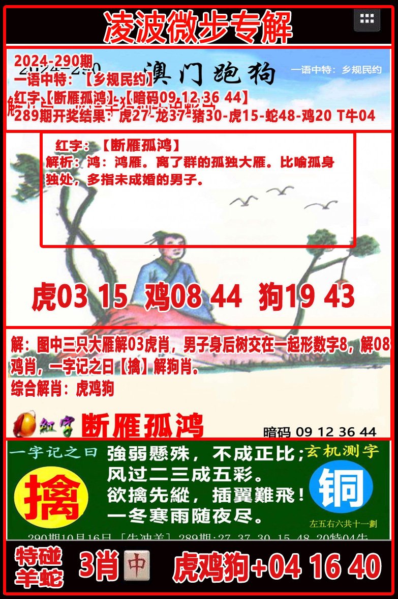 2024290期凌波微步