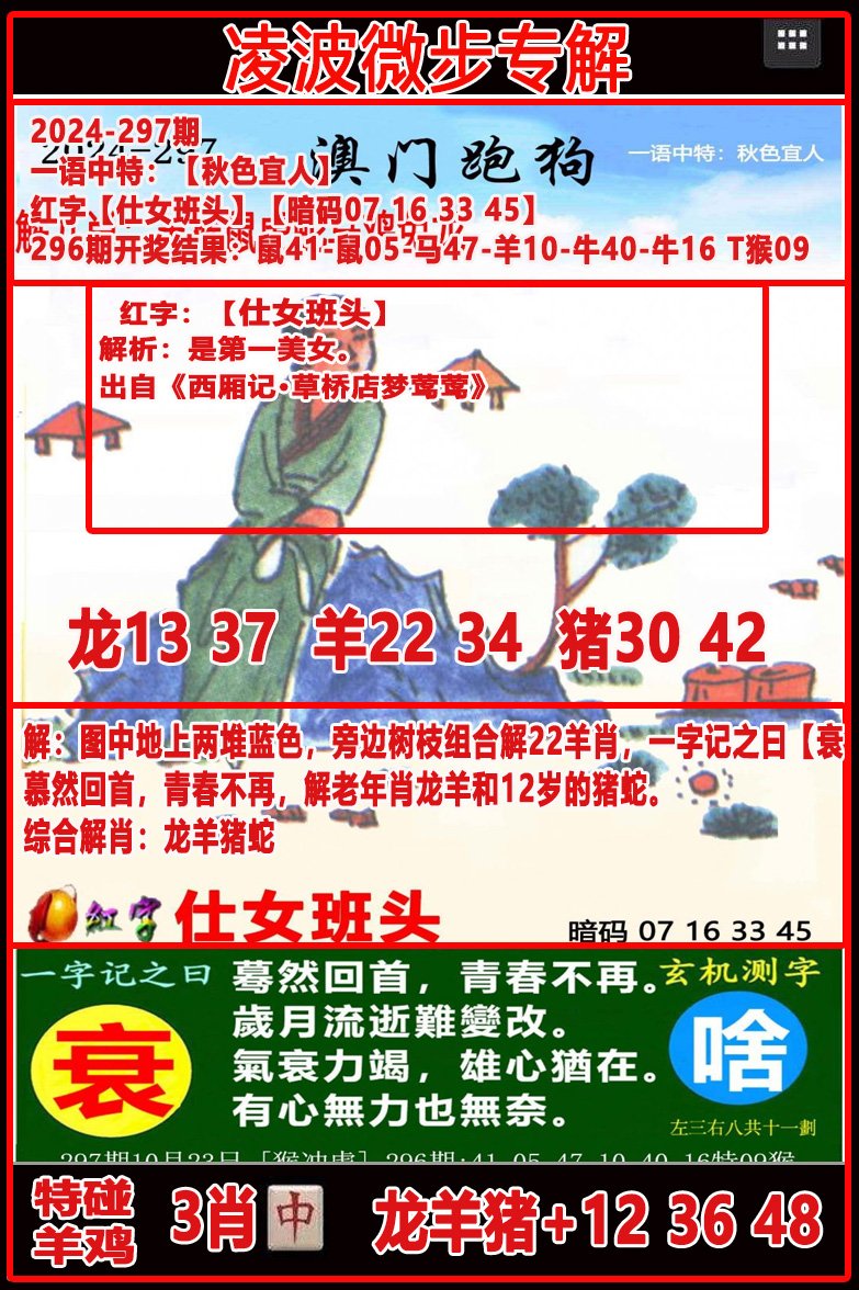 2024297期凌波微步