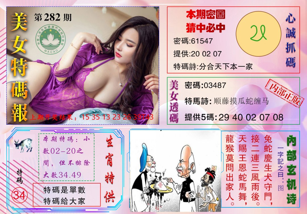 2024282期美女特码报