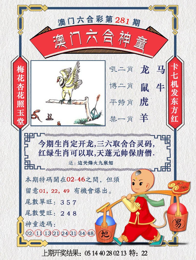 2024281期澳门六合神童