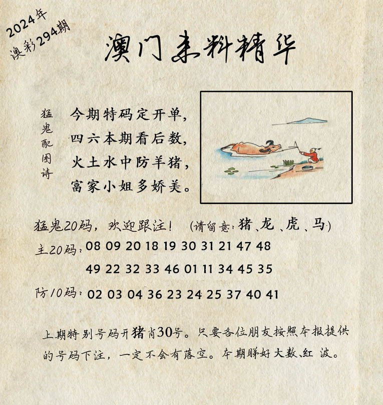 2024294期澳门来料精华