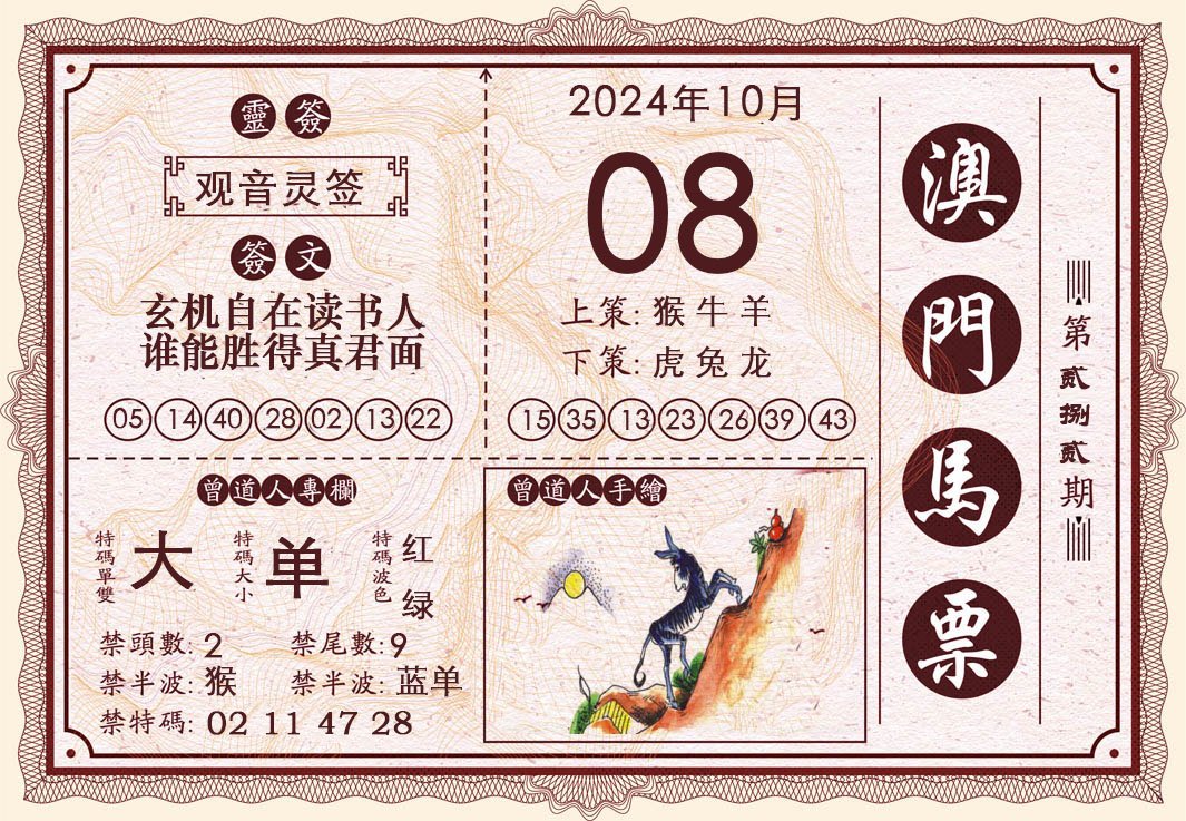 2024282期澳门马票