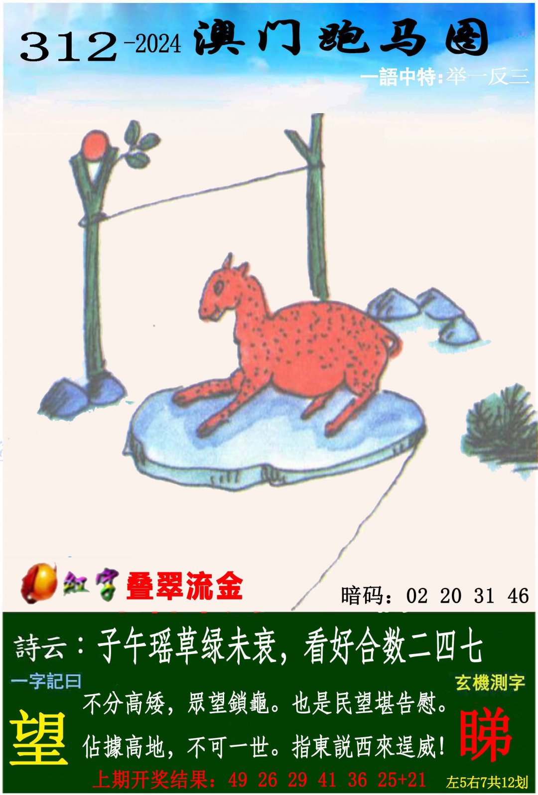 2024312期跑马图
