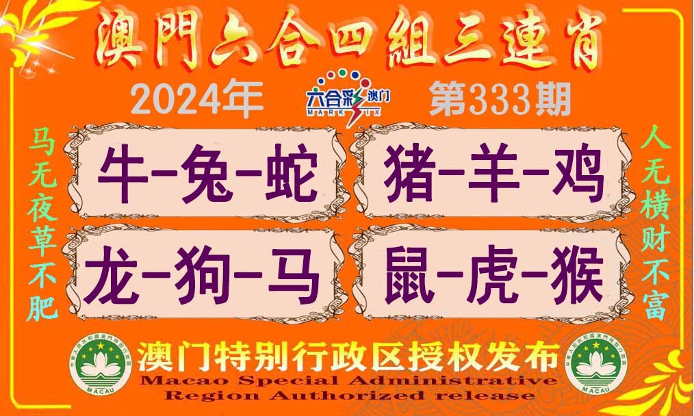 2024333期六合四组三连肖