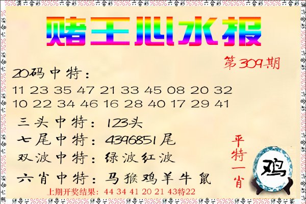 2024309期赌王心水报
