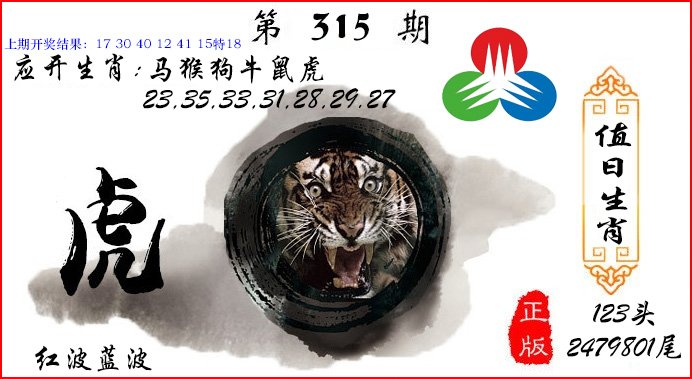 2024315期值日生肖