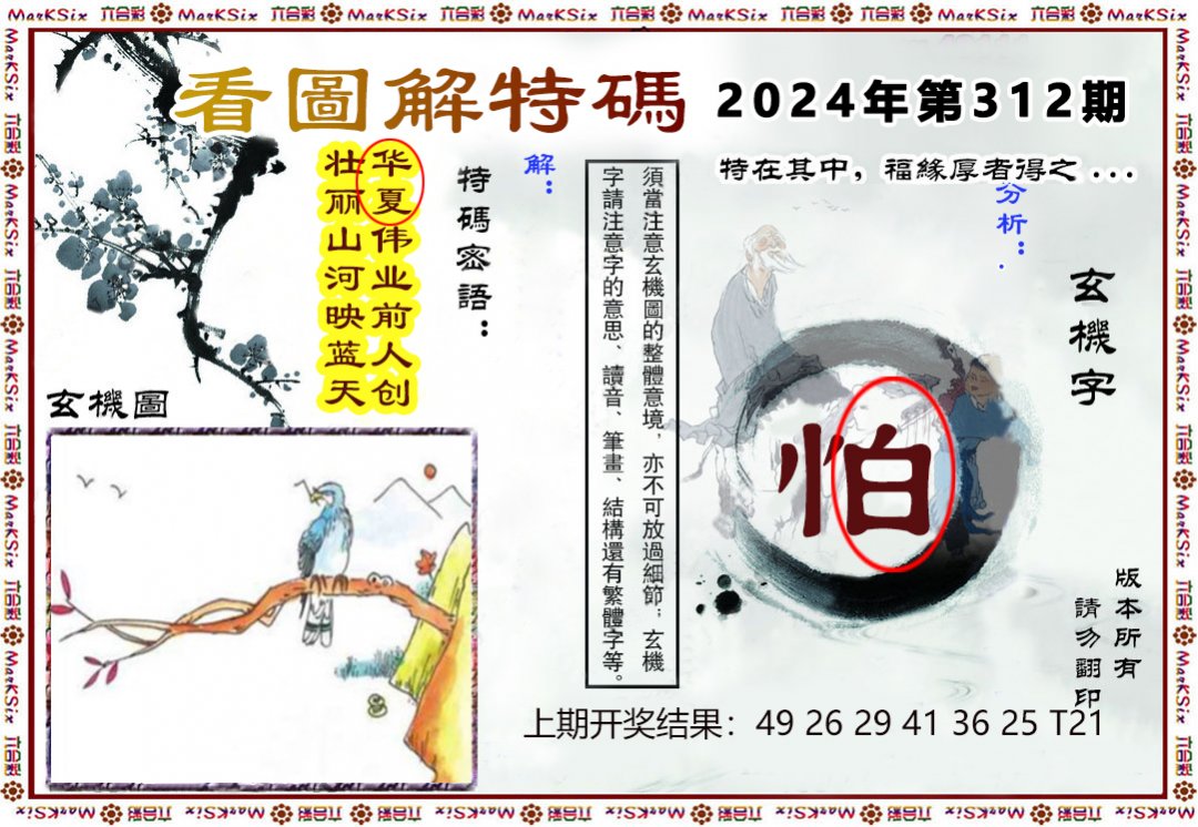2024312期看图解特码