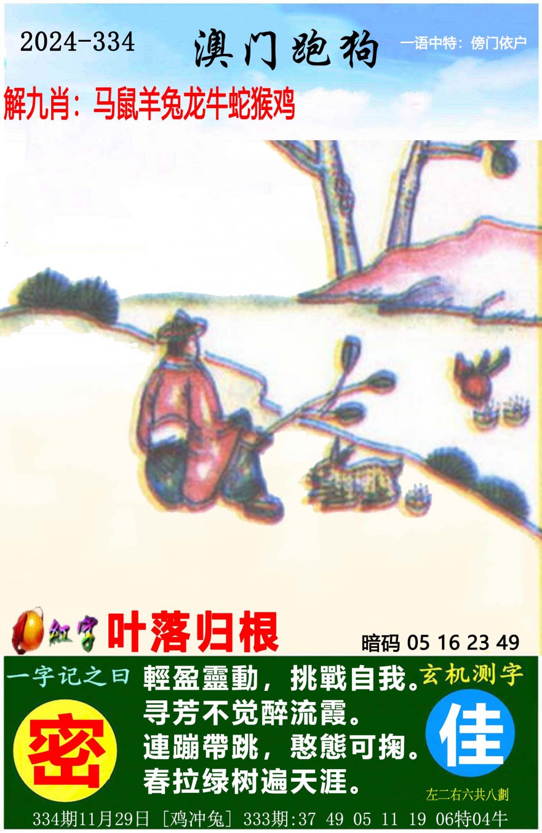 2024334期澳门跑狗图