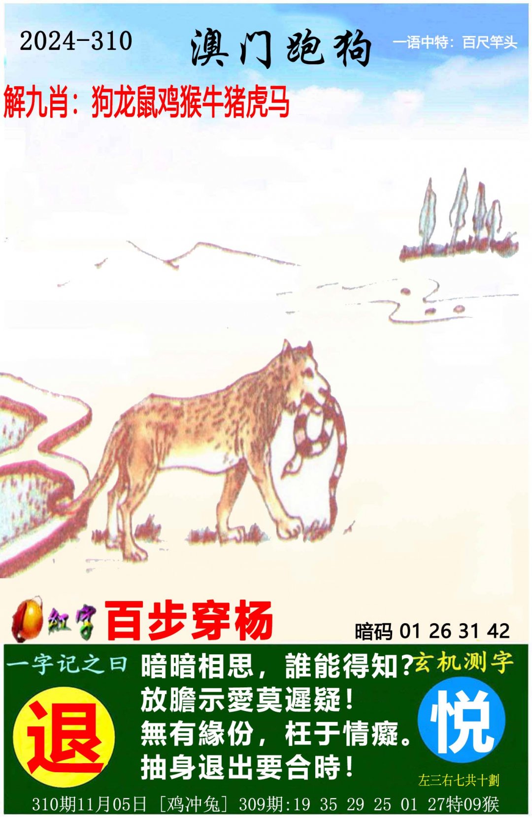 2024310期澳门跑狗图