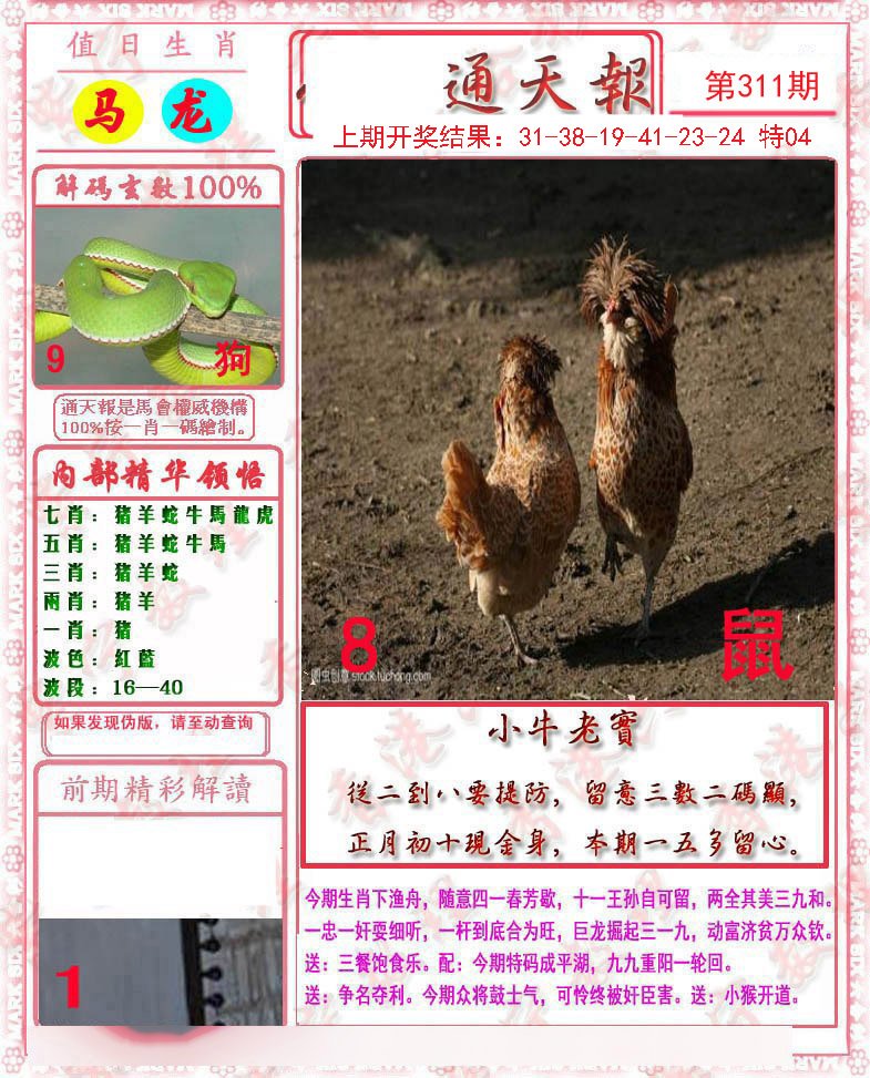 2024311期马经通天报