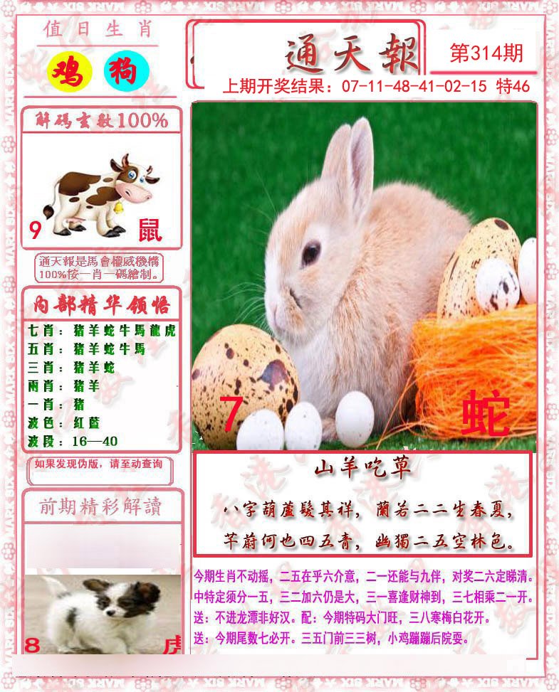 2024314期马经通天报
