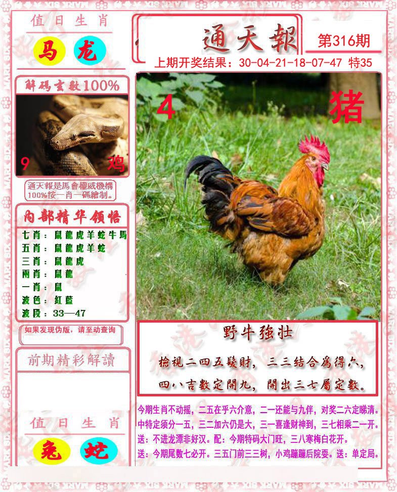 2024316期马经通天报