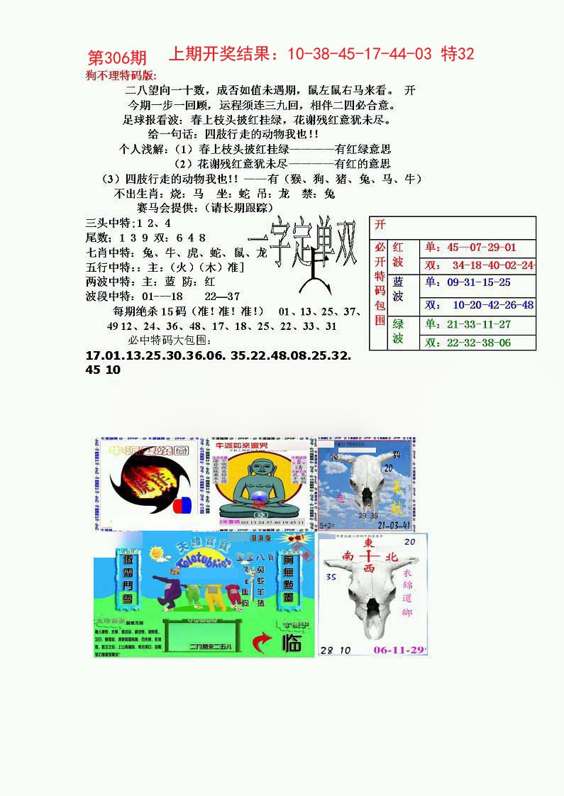 2024306期狗不理特码报