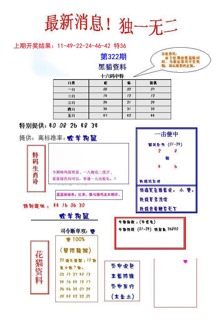 2024322期独一无二