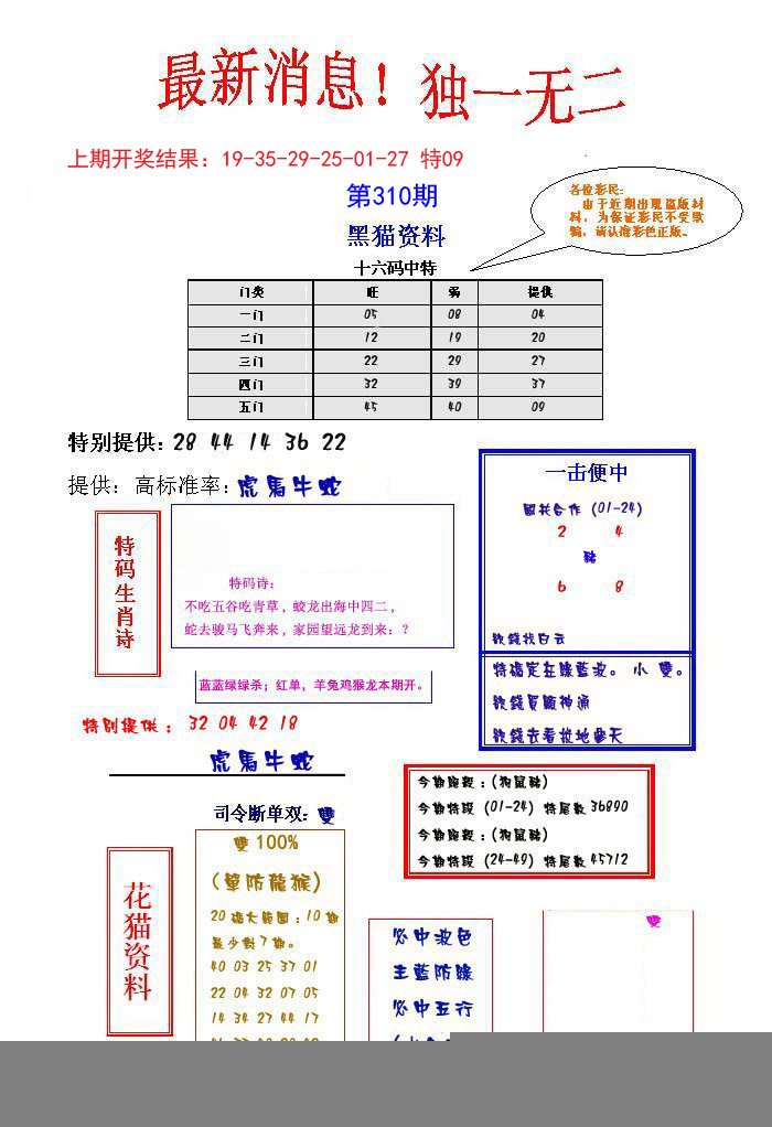 2024310期独一无二