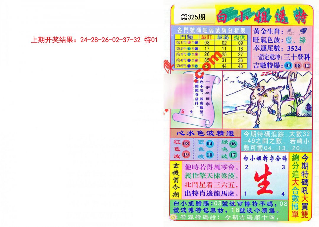 2024325期白小姐透特
