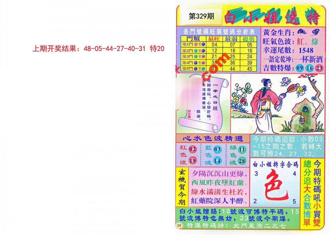 2024329期白小姐透特