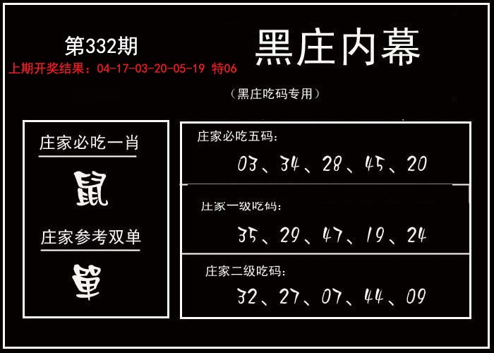 2024332期黑庄内幕