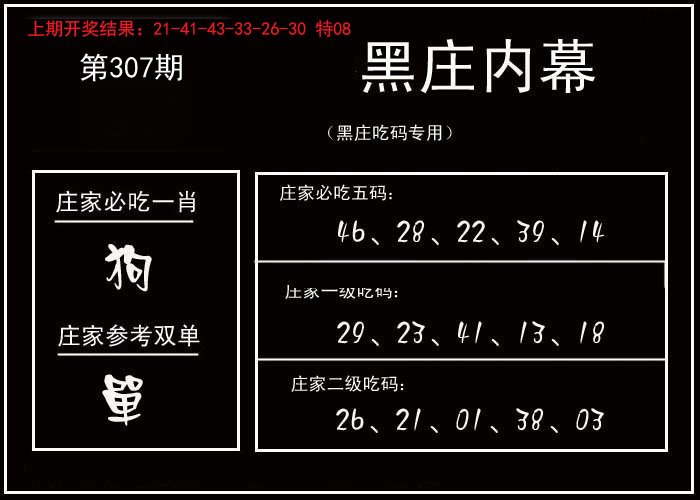 2024307期黑庄内幕