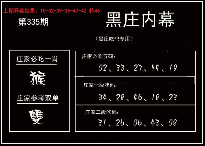 2024335期黑庄内幕