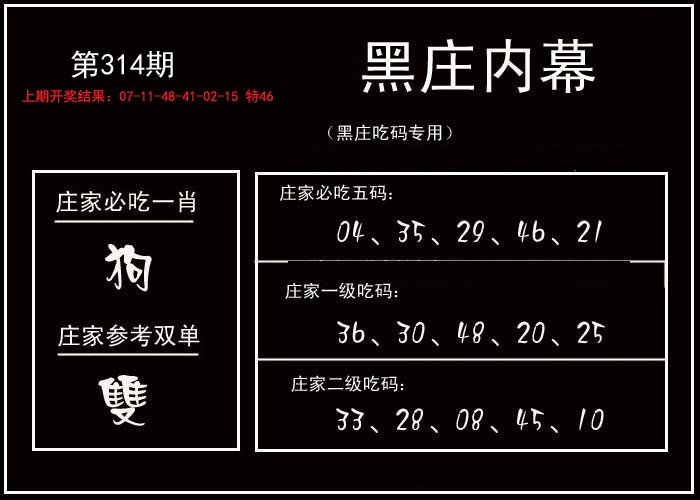 2024314期黑庄内幕