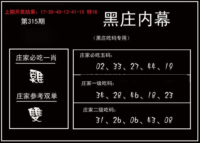 2024315期黑庄内幕