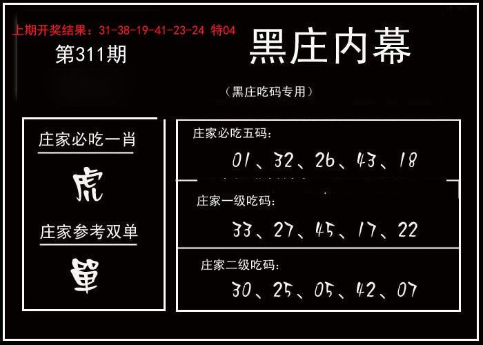 2024311期黑庄内幕