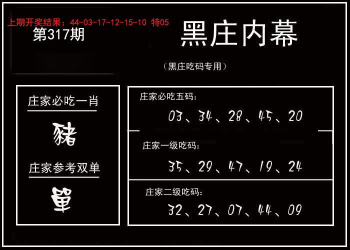 2024317期黑庄内幕