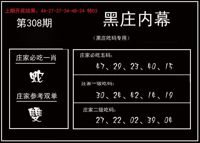 2024308期黑庄内幕