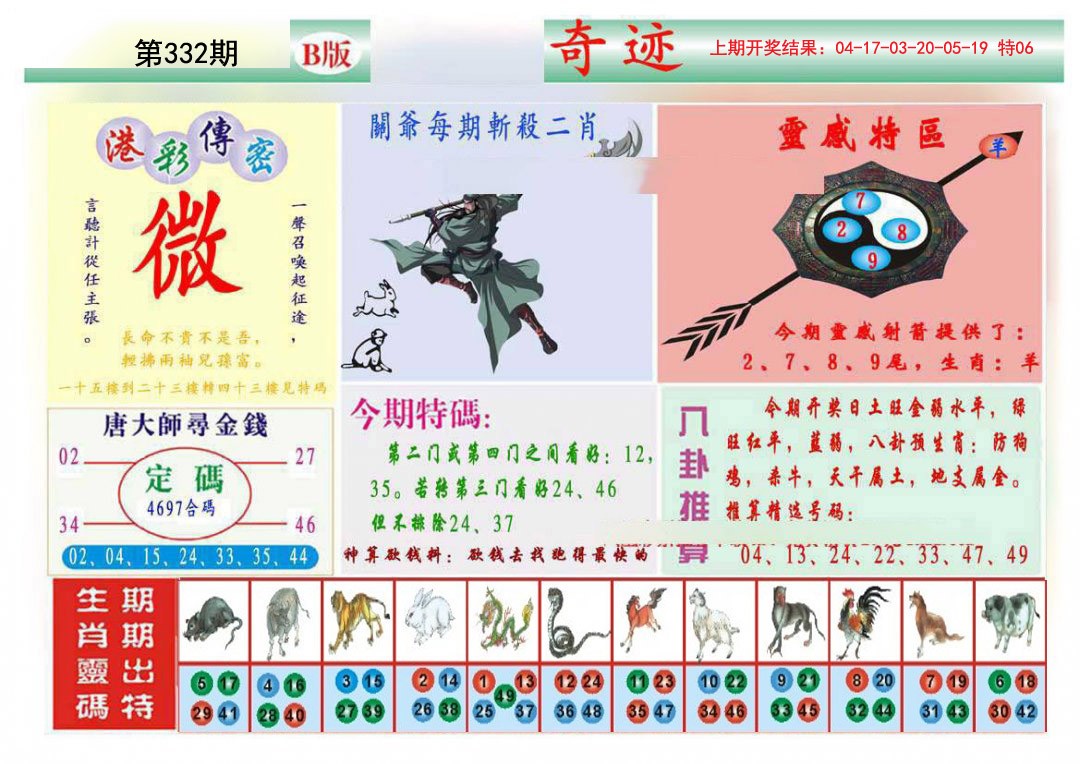 2024332期九龍奇迹B(推荐)