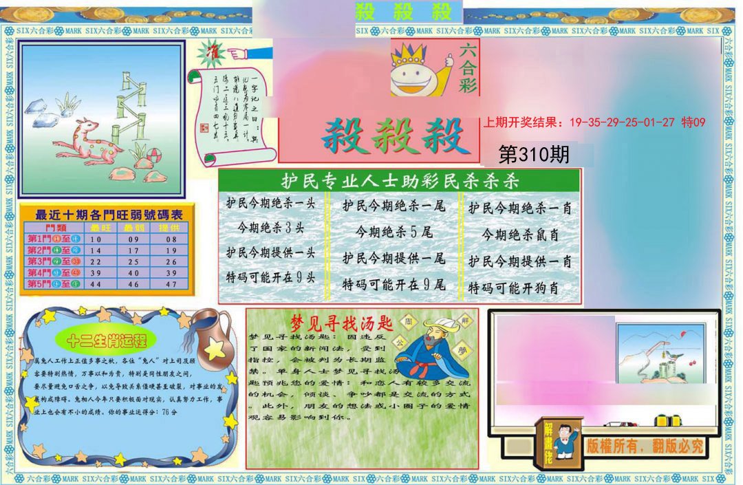2024310期九龍杀杀杀A(推荐)