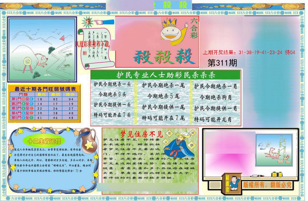 2024311期九龍杀杀杀A(推荐)