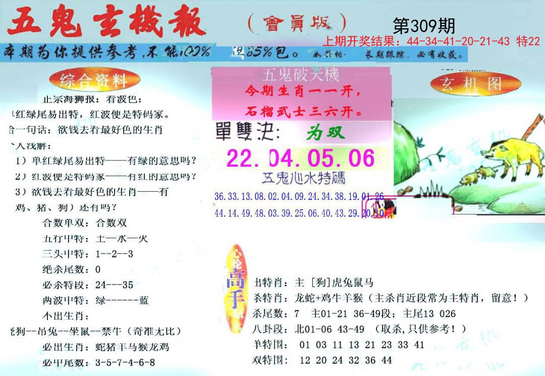 2024309期新五鬼玄机