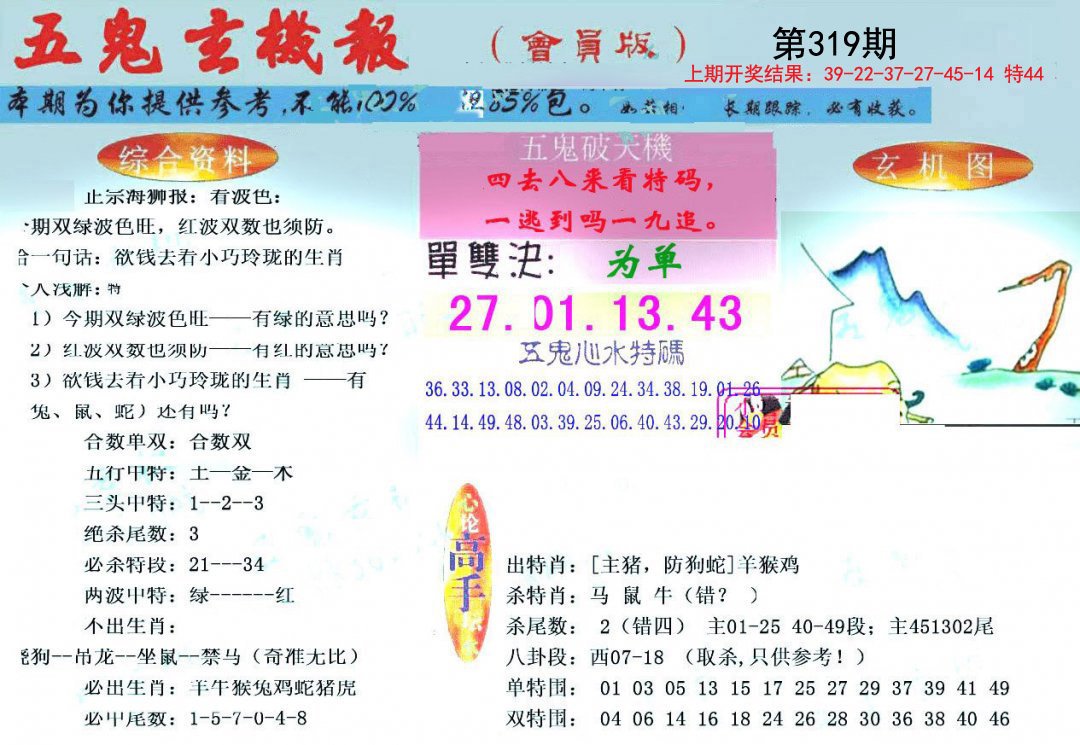 2024319期新五鬼玄机