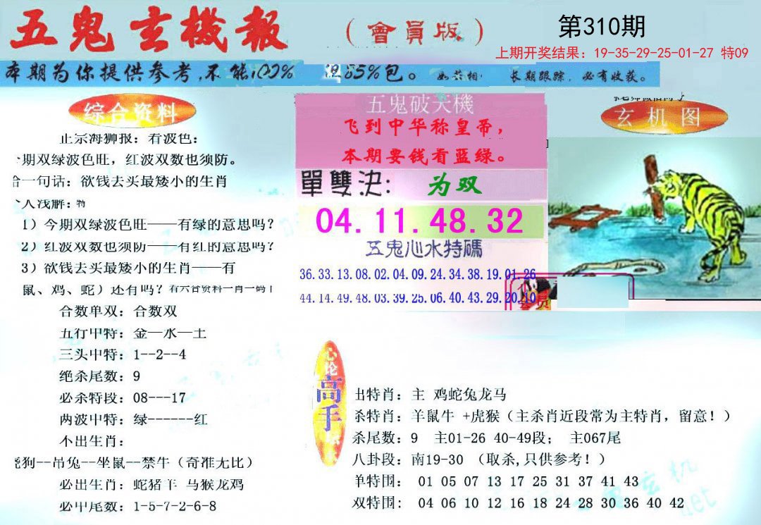 2024310期新五鬼玄机