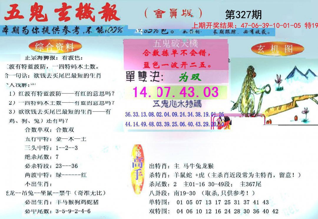 2024327期新五鬼玄机