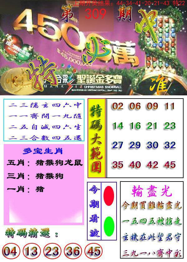 2024309期特必中