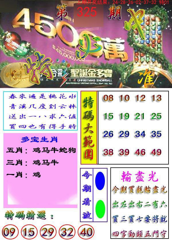 2024325期特必中
